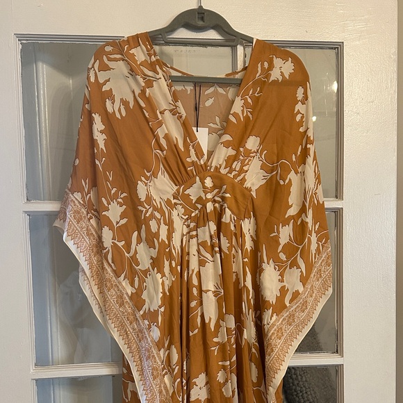 Johanna Ortiz Floral Orange and Cream Maxi Dress - Picture 8 of 12